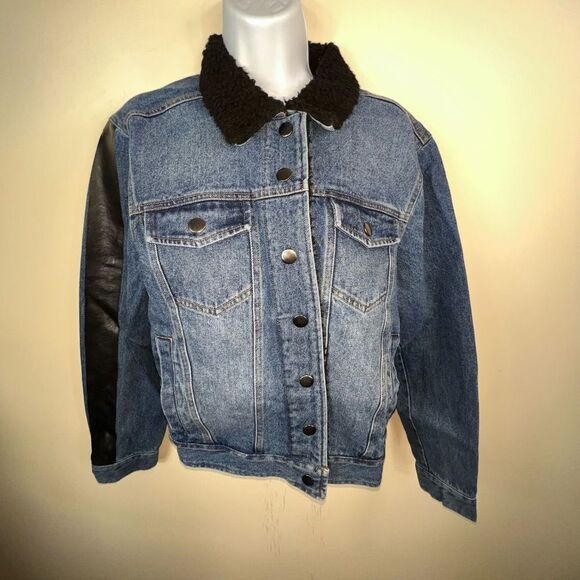 Soncy Plus Denim Teddy Collar Jean‎ Jacket (Soncy size 3X) - Picture 1 of 16